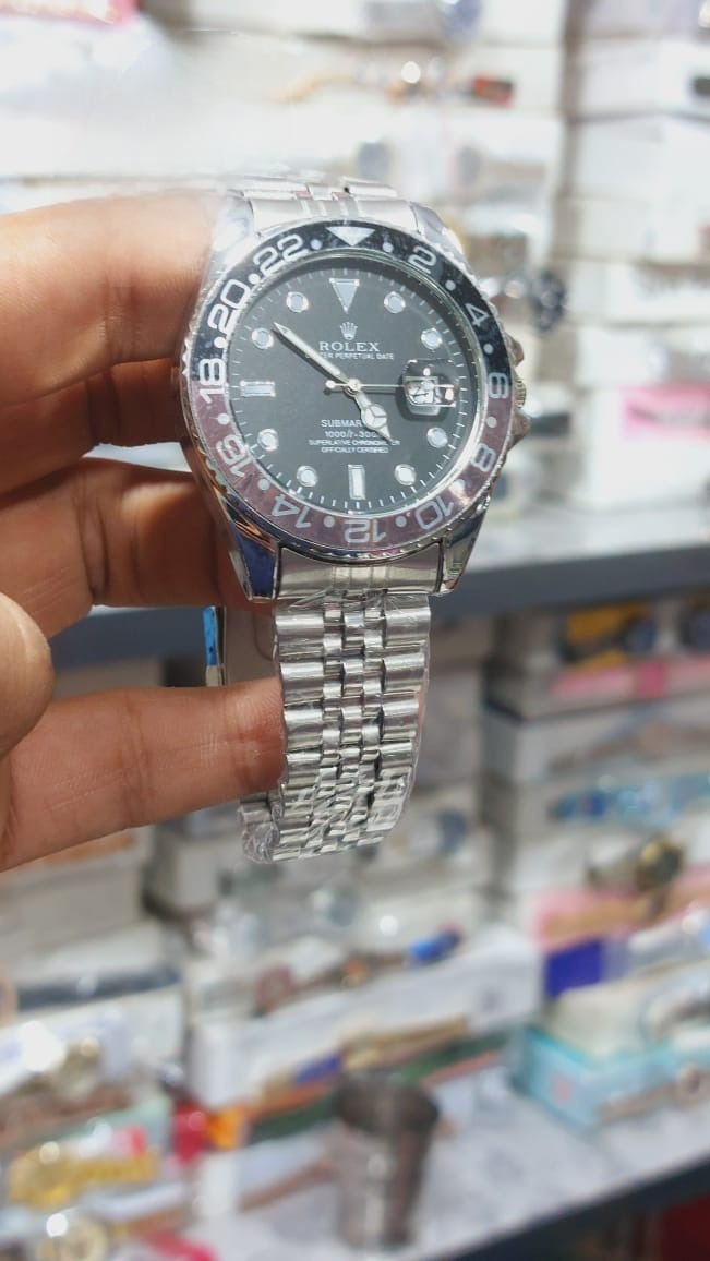 Luxury Men's GMT-Master II Style Watch - Steel Jubilee Chain & Bi-Color Bezel