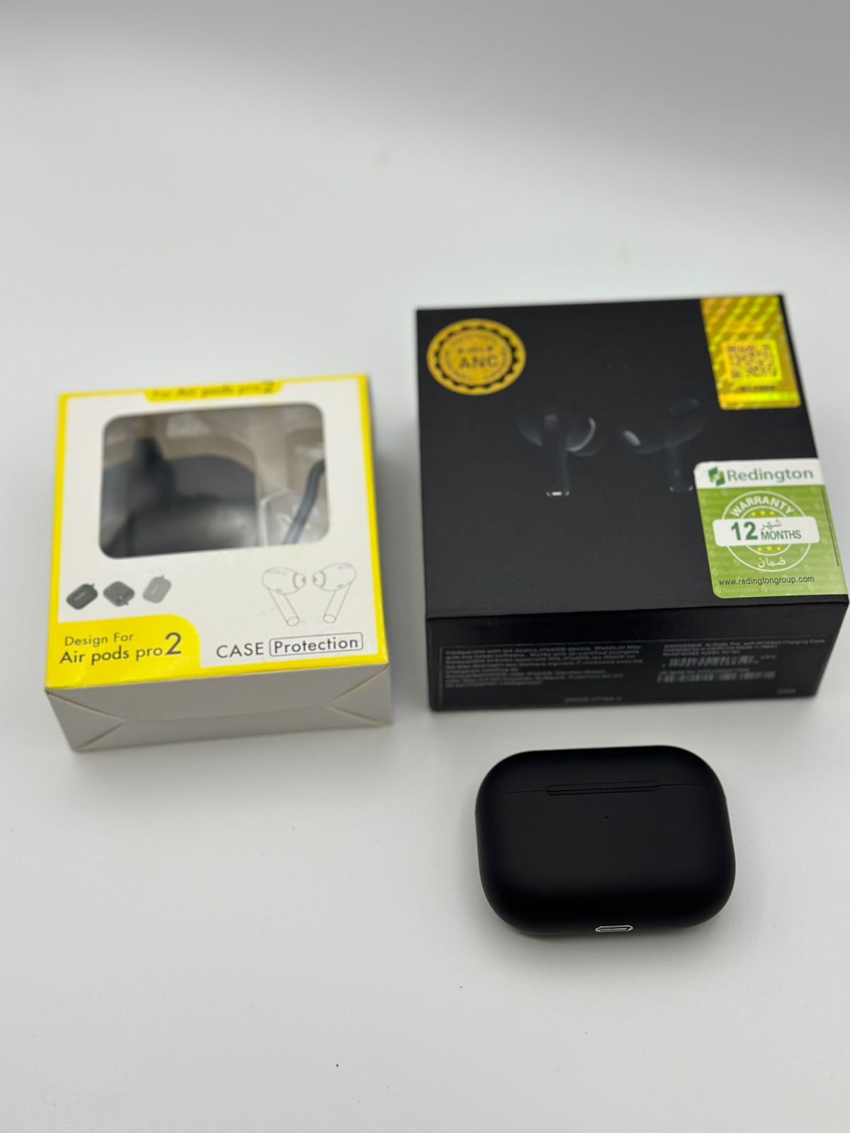 Premium Black Wireless Earbuds with ANC and Case Protection Cover