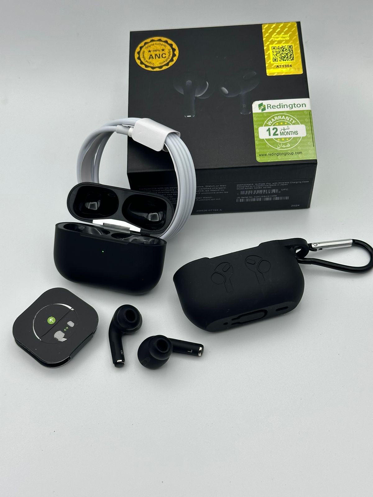 Premium Black Wireless Earbuds with ANC and Case Protection Cover