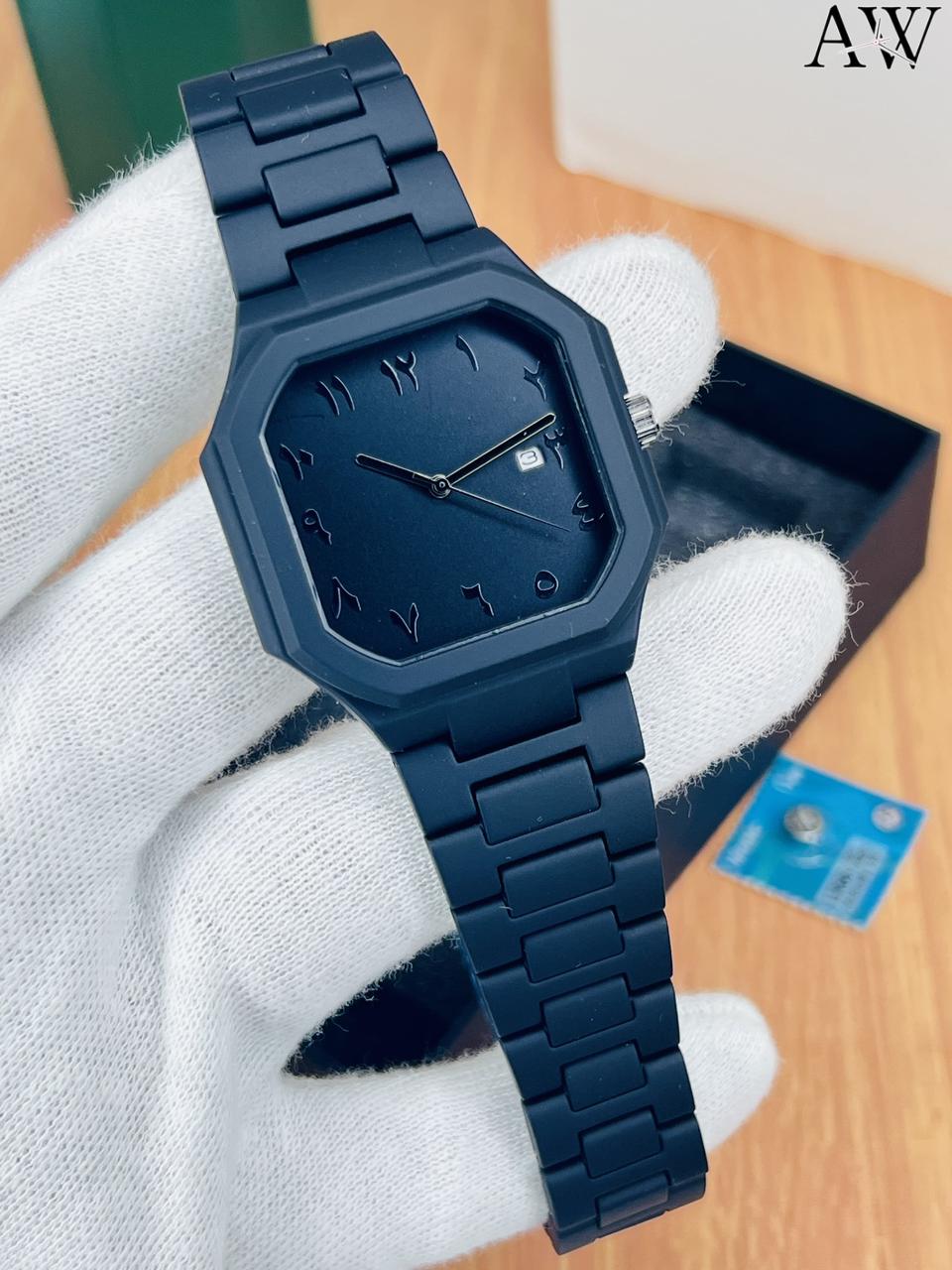 AURA FIBER Original Arabic Dial Watch - Lightweight, Date Function & Butterfly Lock