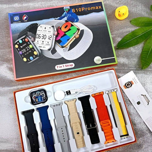 S10 Pro Max Series 9 Smart Watch - 7+1 Accessories, Metallic Case & Health Monitoring