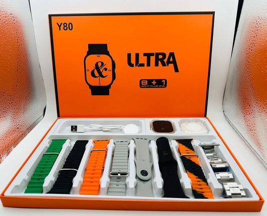 Y80 Ultra Smart Watch - 8-in-1 Straps Set, 2.01" Infinite Display & Protector
