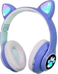 STN-28 Cute Cat Ear Over-Ear Bluetooth Headphone for Kids and Teens