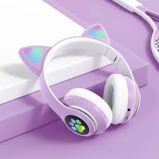 STN-28 Cute Cat Ear Over-Ear Bluetooth Headphone for Kids and Teens